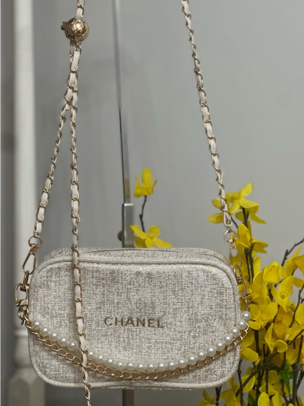 Chanel Beauty Bag (GWP) white tweed bag